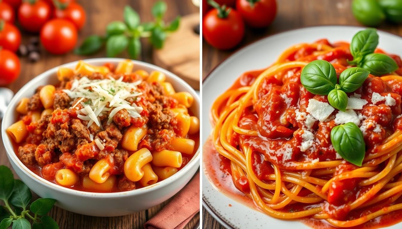 What's the difference between beefaroni and spaghetti?