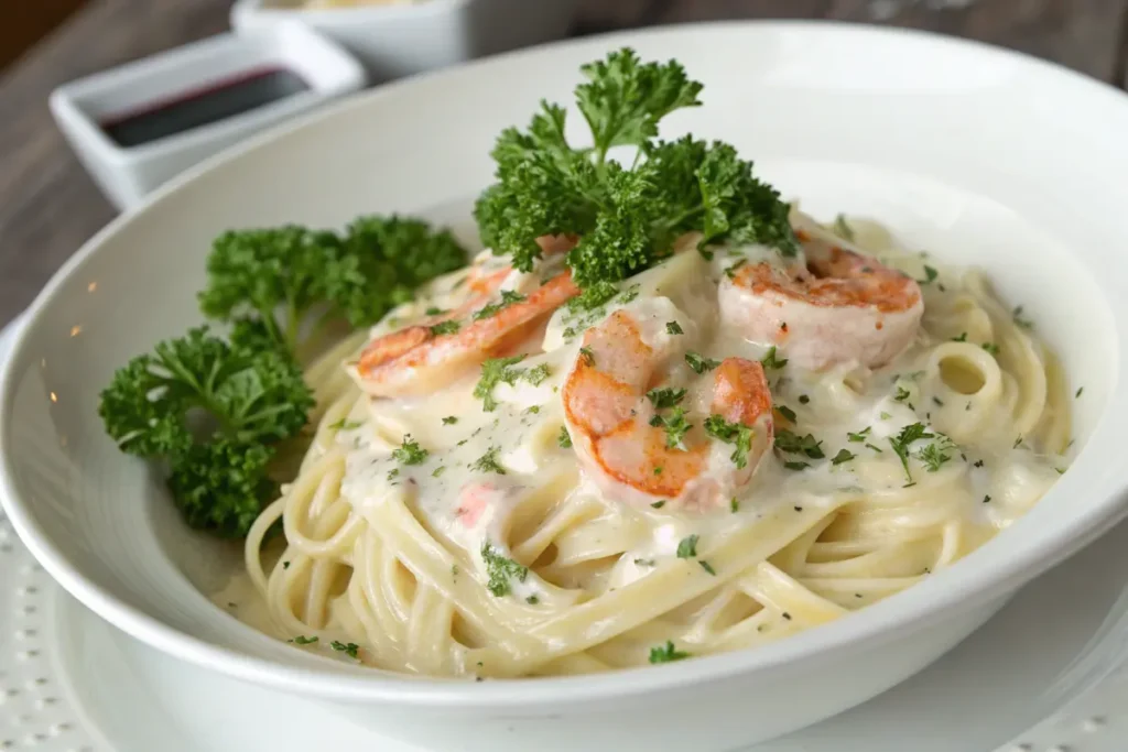 Langostino Alfredo Pasta with Fresh Parsley