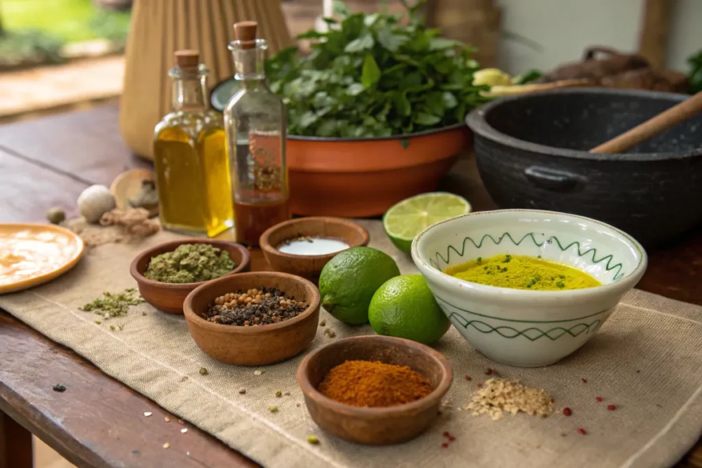 Ingredients for Mexican chicken marinade.