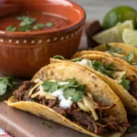 Crispy birria tacos with shredded beef