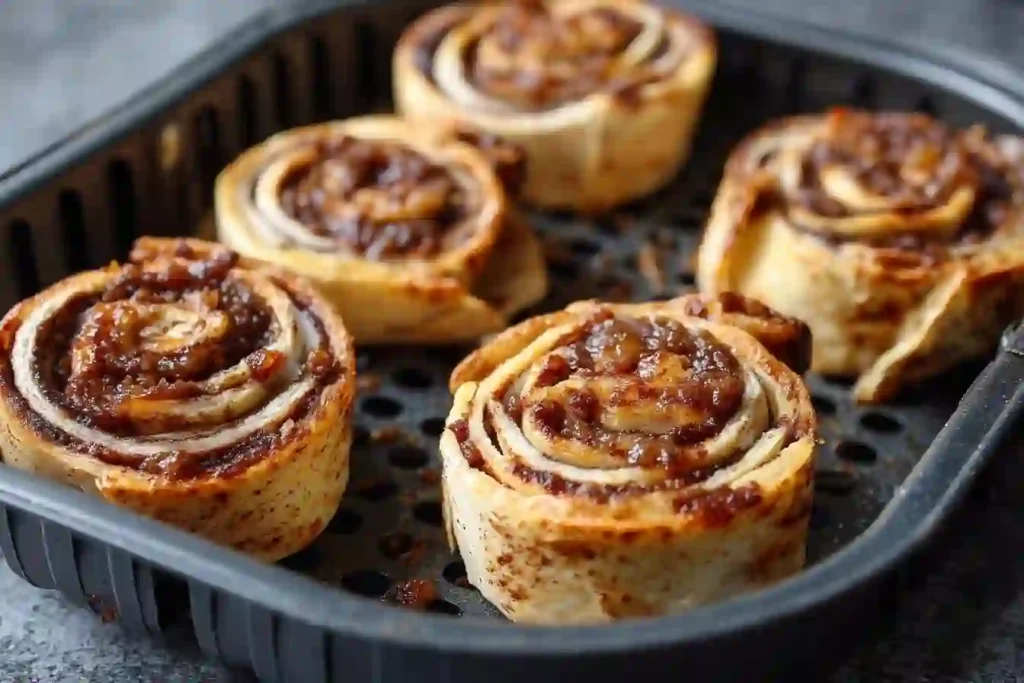 Air fried tortilla cinnamon rolls