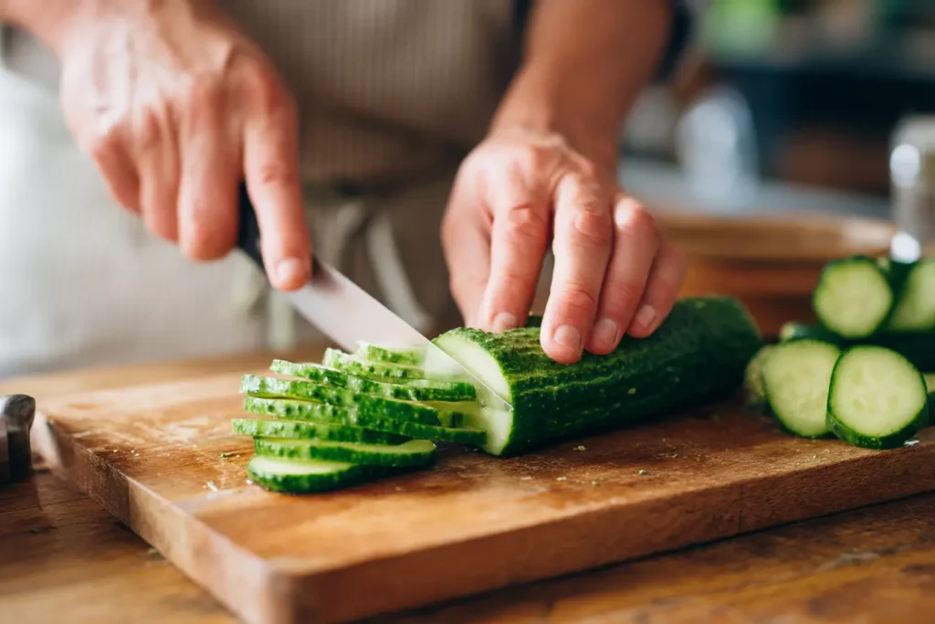 Slicing pickles for pickle sandwich