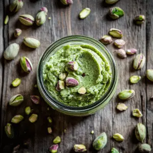 Homemade pistachio butter recipe card