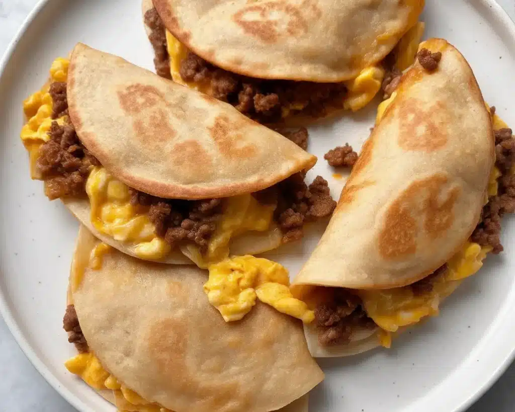 Crispy Sheet Pan Breakfast Tacos with Bacon and Eggs served with scallion salsa.