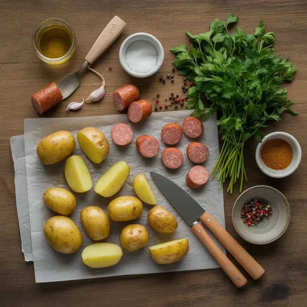 Cheesy Ranch Potatoes and Smoked Sausage