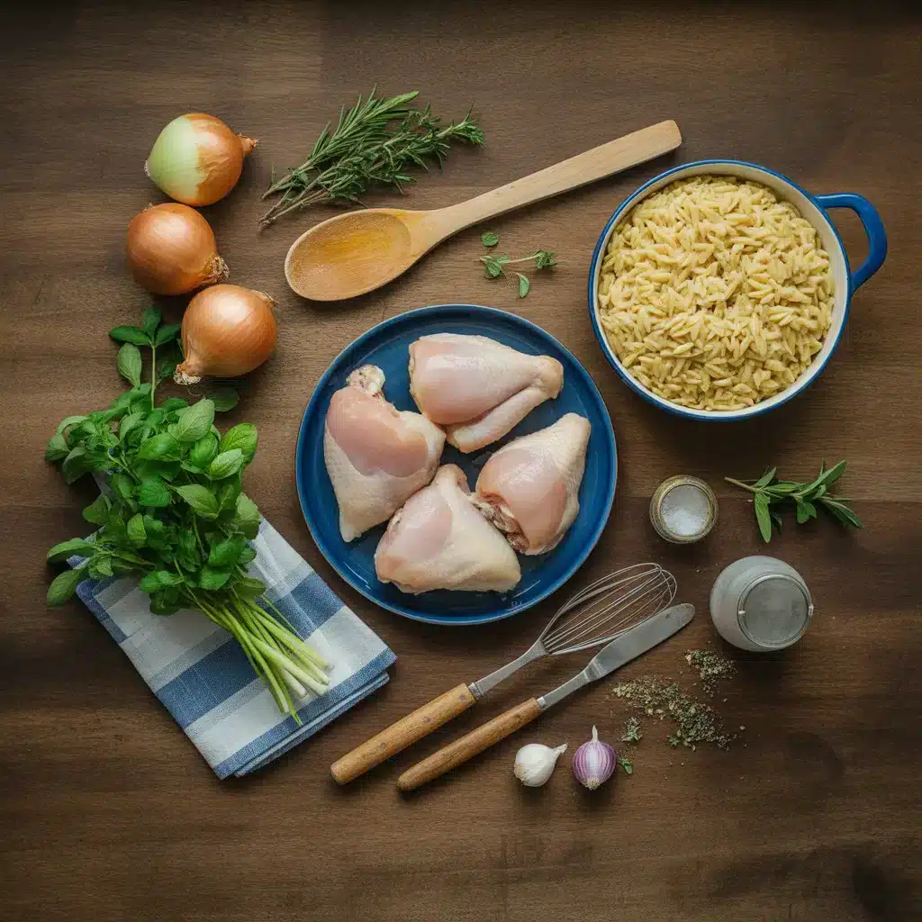 French Onion Chicken Orzo Casserole