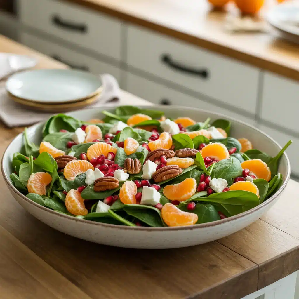 Festive Christmas Salad with Spinach and Sweet Treats