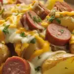 Cheesy Ranch Potatoes with Smoked Sausage served in a bowl.