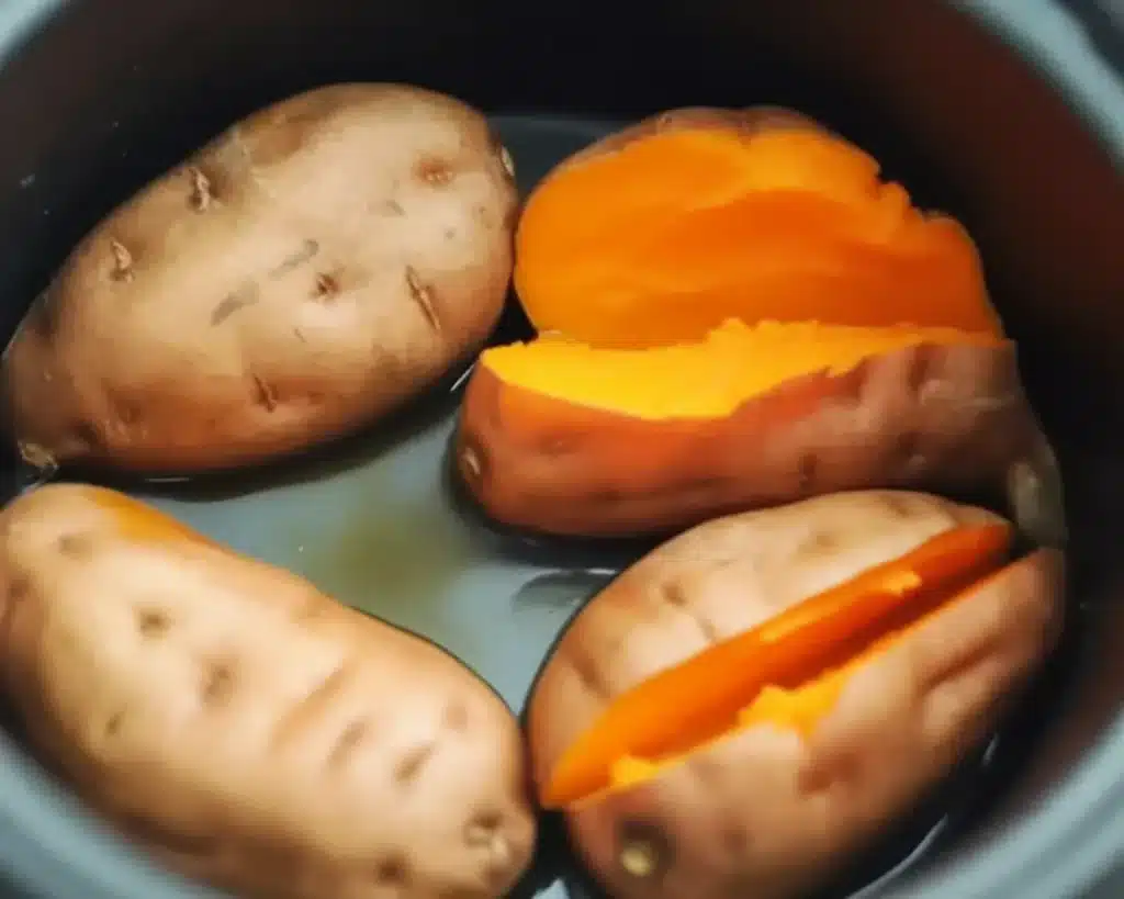 Crockpot Sweet Potatoes, perfectly tender and fluffy for easy meal preparation.
