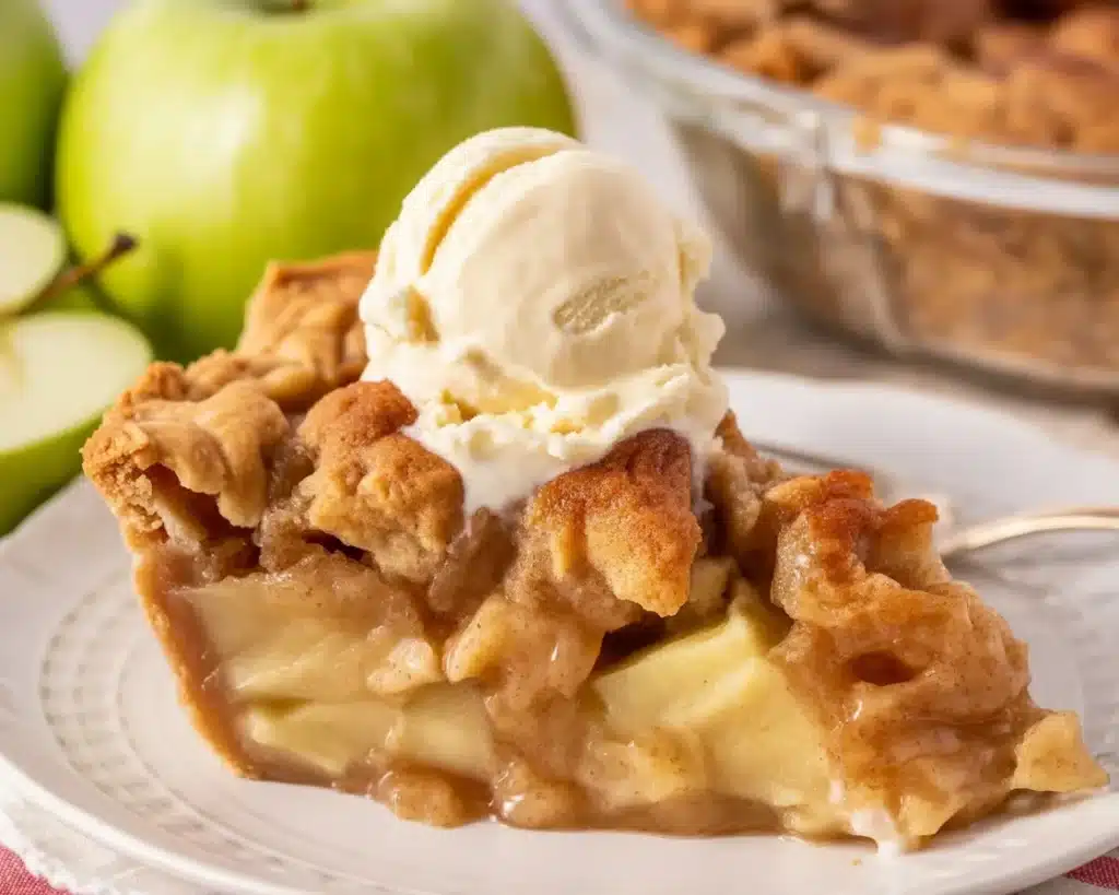 Delicious Dutch Apple Pie with flaky crust and buttery crumble topping