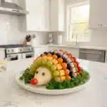 Charming hedgehog platter designed for serving treats in a country kitchen