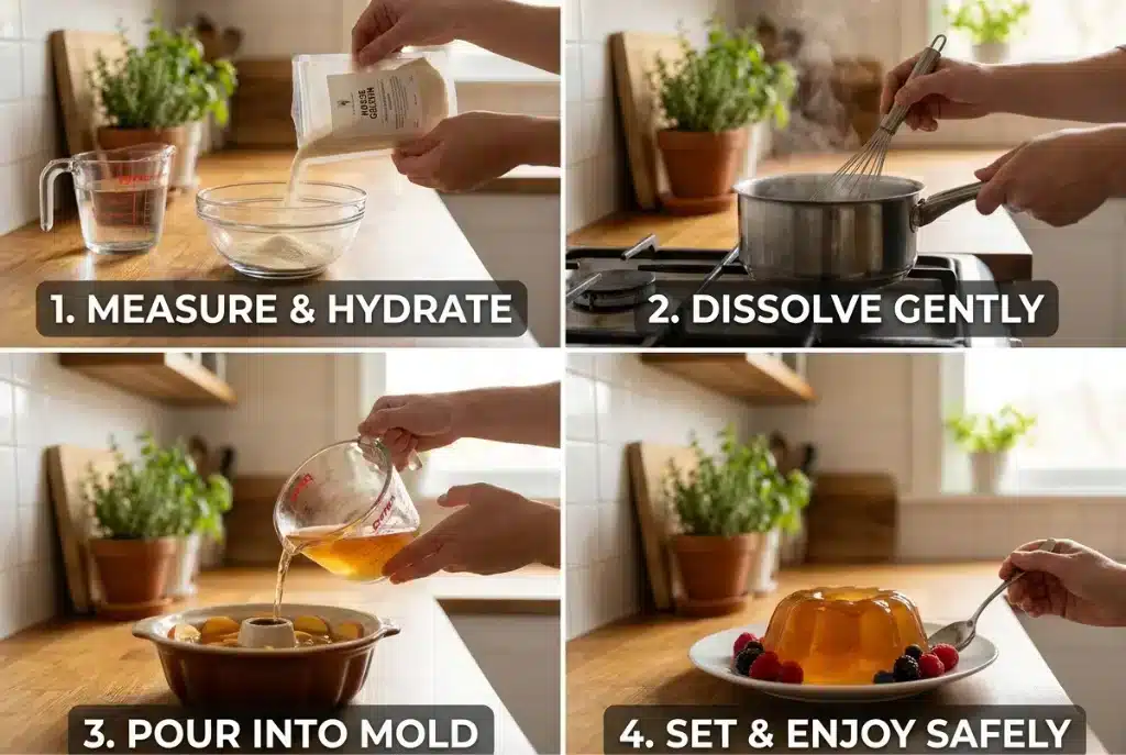 Is horse gelatin safe for humans to eat step by step