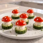 Plate of adorable Caprese Bites with mozzarella, tomatoes, and basil for kids