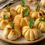 Cheesy puff pastry pumpkin pizzas baked to perfection for a fall treat