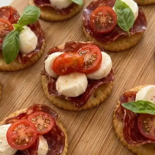 Assorted easy party bites for game day snacks and holiday grazing boards