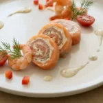 Easy smoked salmon pinwheels with cream cheese, lemon zest, capers, and dill