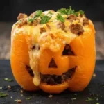 Delicious stuffed peppers with ground beef and melted cheese, perfect for fall dinners.