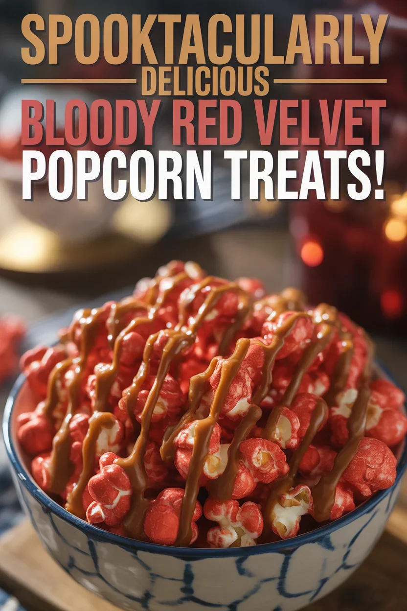 Spooktacularly Delicious Bloody Red Velvet Popcorn Treats!