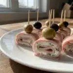 Plate of Minute Ham & Cheese Bites, perfect for party appetizers