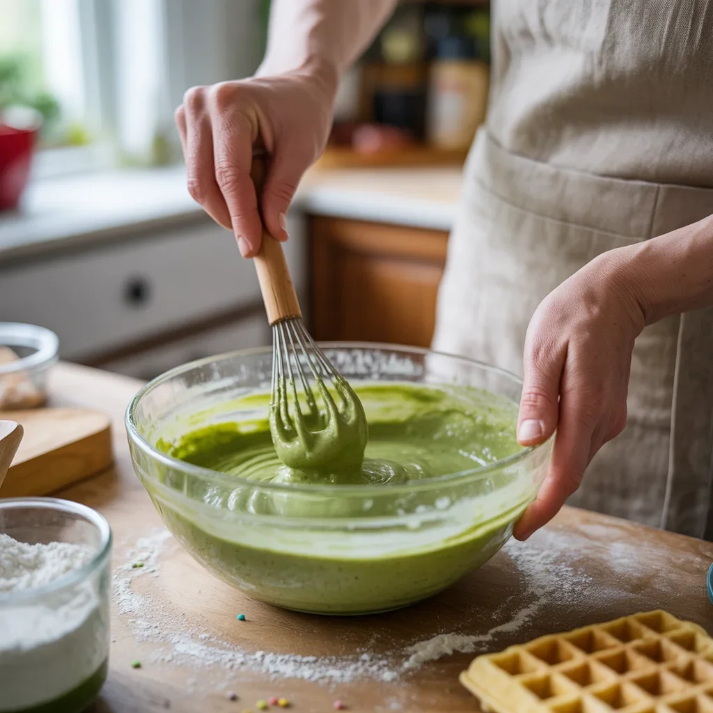 Monster Matcha Waffles