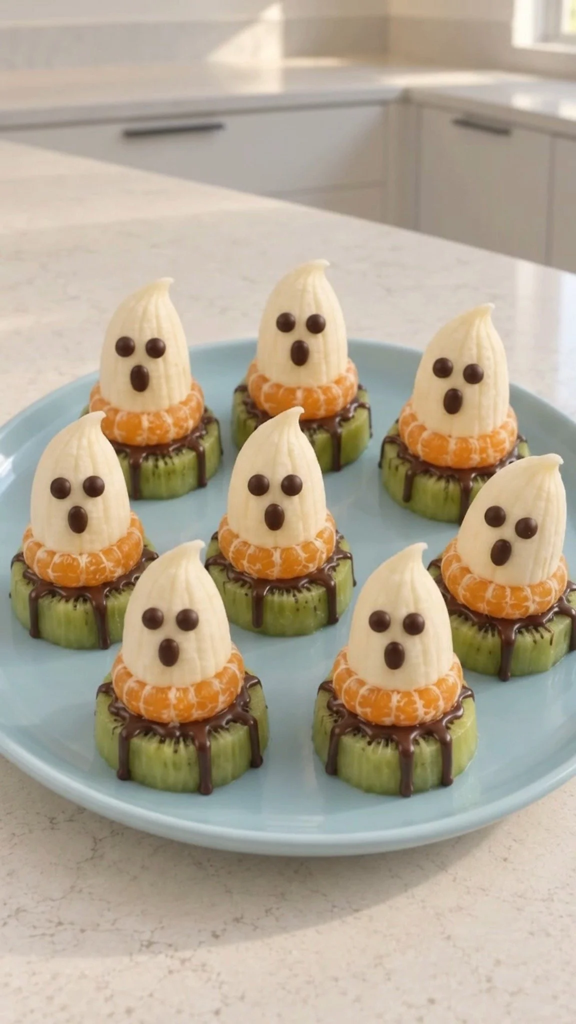 Spooky banana ghosts, a fun and healthy Halloween treat for kids