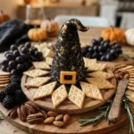 Witch Hat Cheese Ball appetizer for Halloween party